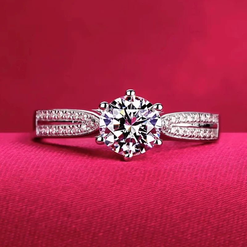 YHAMNI With Credentials High Quality Real Tibetan Silver Rings Sparkling Round CZ Zirconia Diamant Ring Wedding Bands for Women - My Web Bazaar