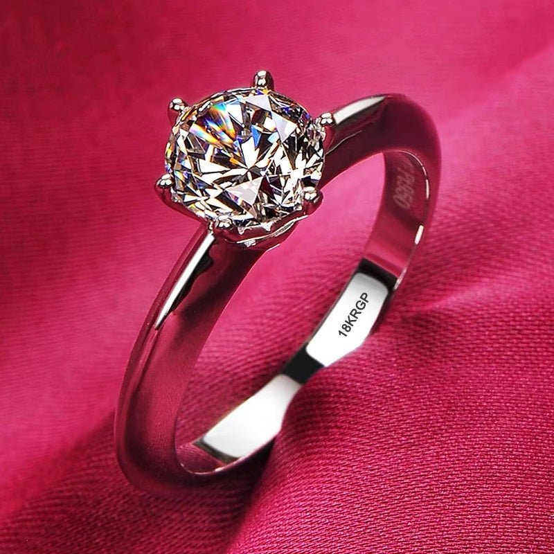YHAMNI With Credentials High Quality Real Tibetan Silver Rings Sparkling Round CZ Zirconia Diamant Ring Wedding Bands for Women - My Web Bazaar