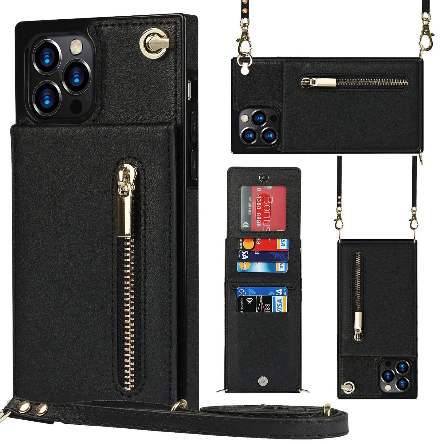 Zipper Phone Case Crossbody | Durable PU Design for Samsung - My Web Bazaar