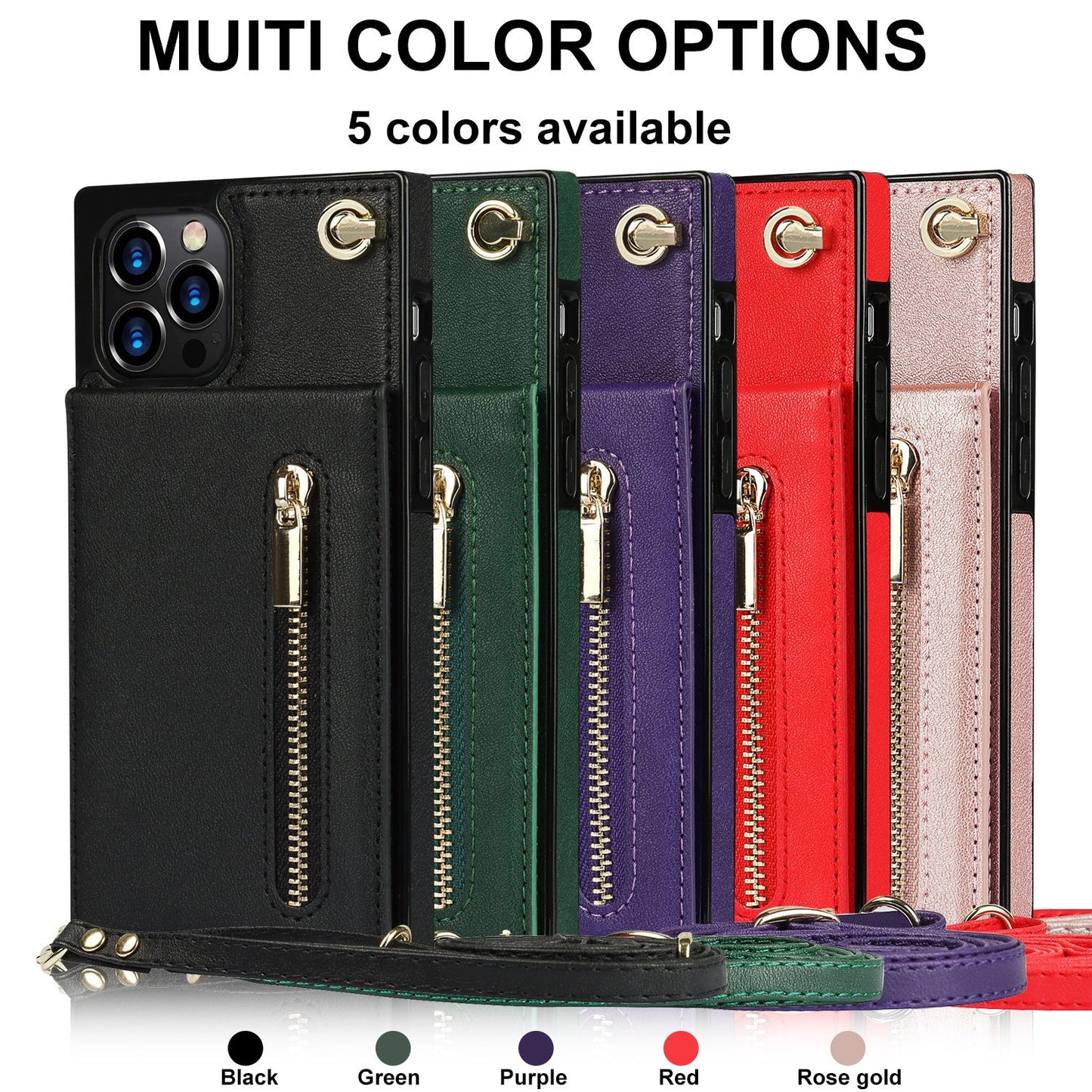 Zipper Phone Case Crossbody | Durable PU Design for Samsung - My Web Bazaar