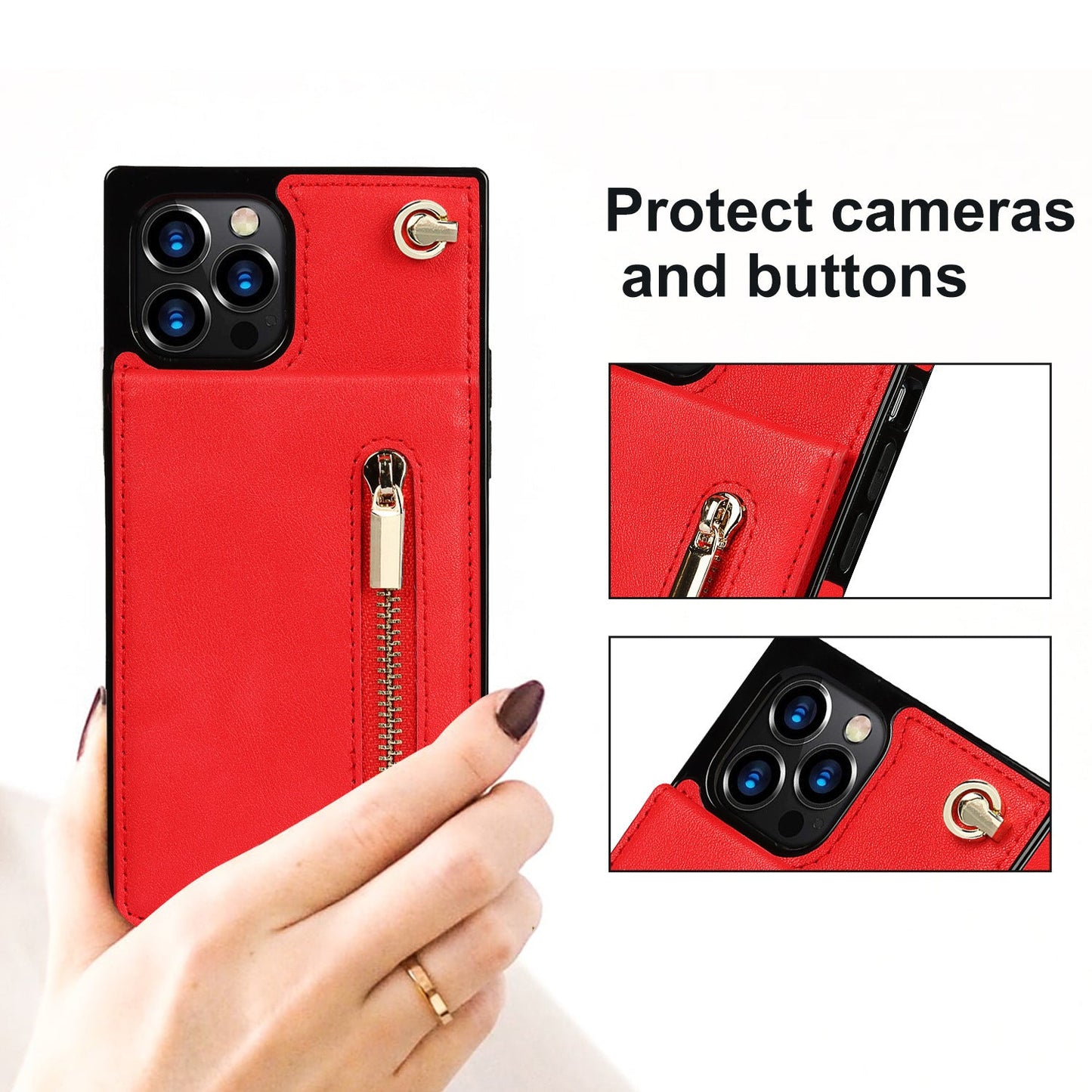 Zipper Phone Case Crossbody | Durable PU Design for Samsung - My Web Bazaar