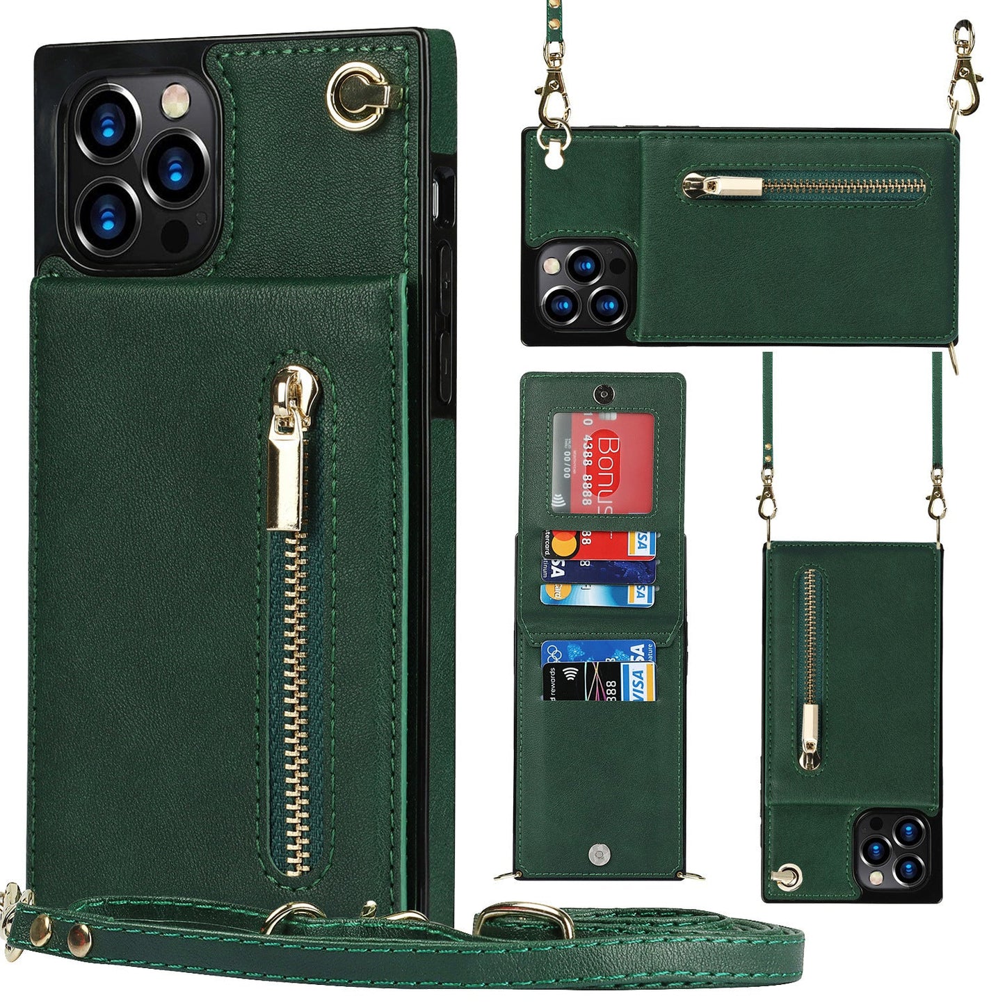 Zipper Phone Case Crossbody | Durable PU Design for Samsung - My Web Bazaar