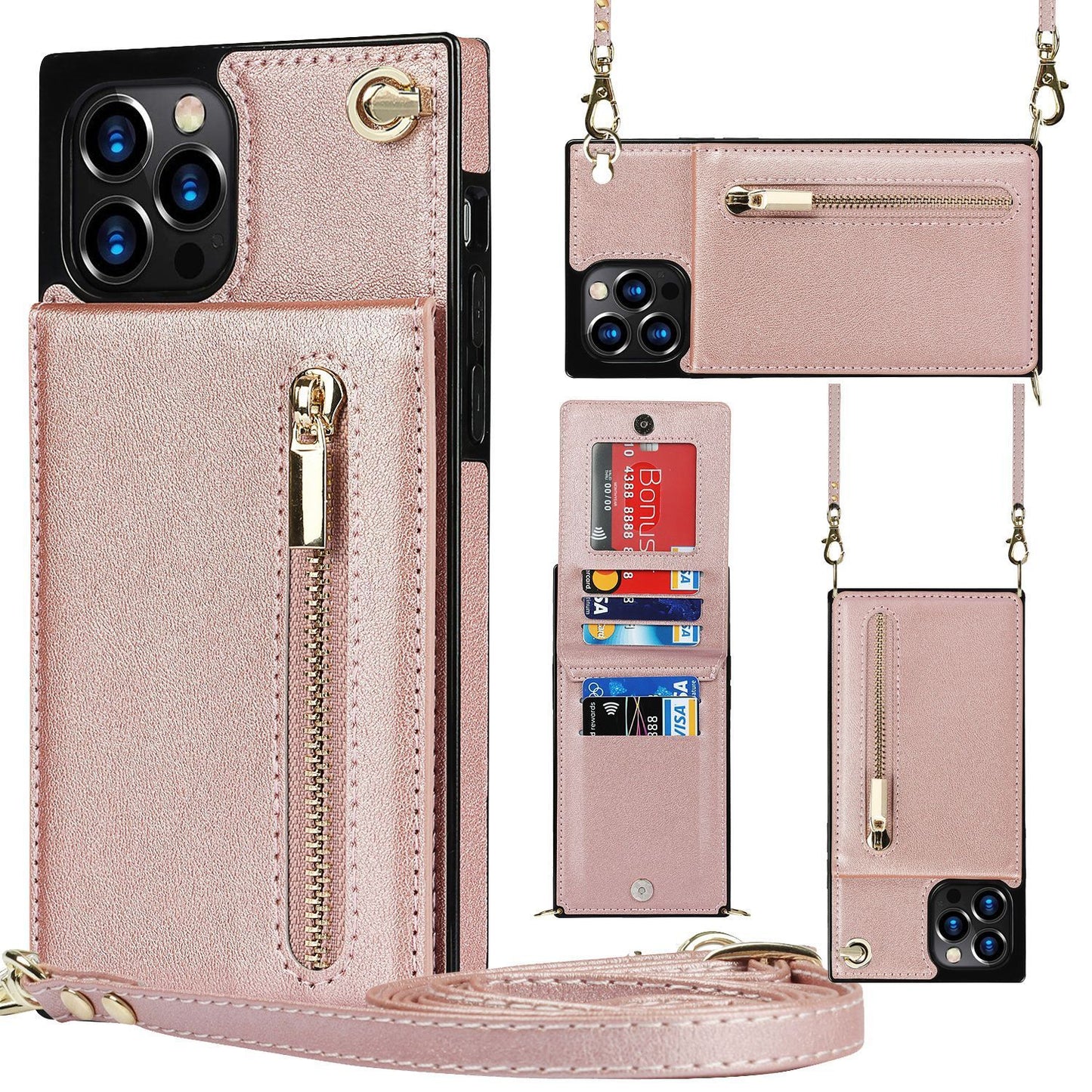 Zipper Phone Case Crossbody | Durable PU Design for Samsung - My Web Bazaar