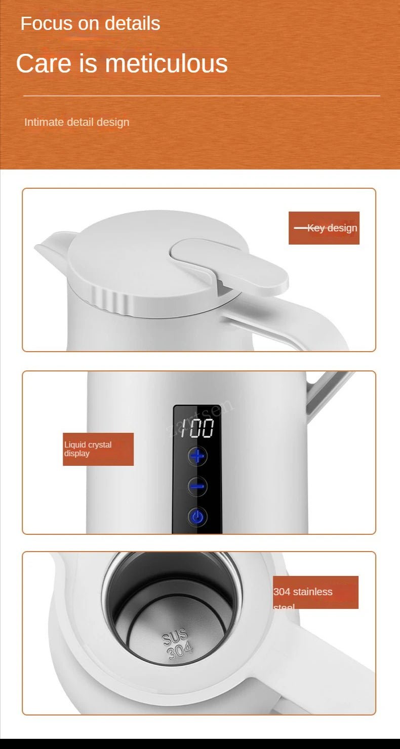 12V/24V 1000ML Car Electric Kettle | Digital Display Convenience - My Web Bazaar