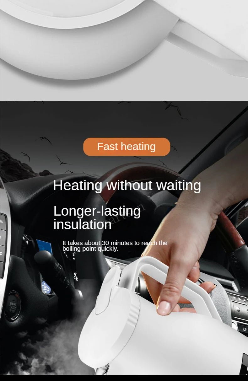 12V/24V 1000ML Car Electric Kettle | Digital Display Convenience - My Web Bazaar