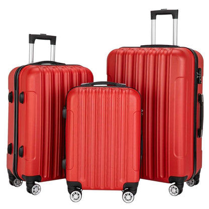 3 - in - 1 Multifunctional Red Luggage Set | Large Capacity Travel - My Web Bazaar