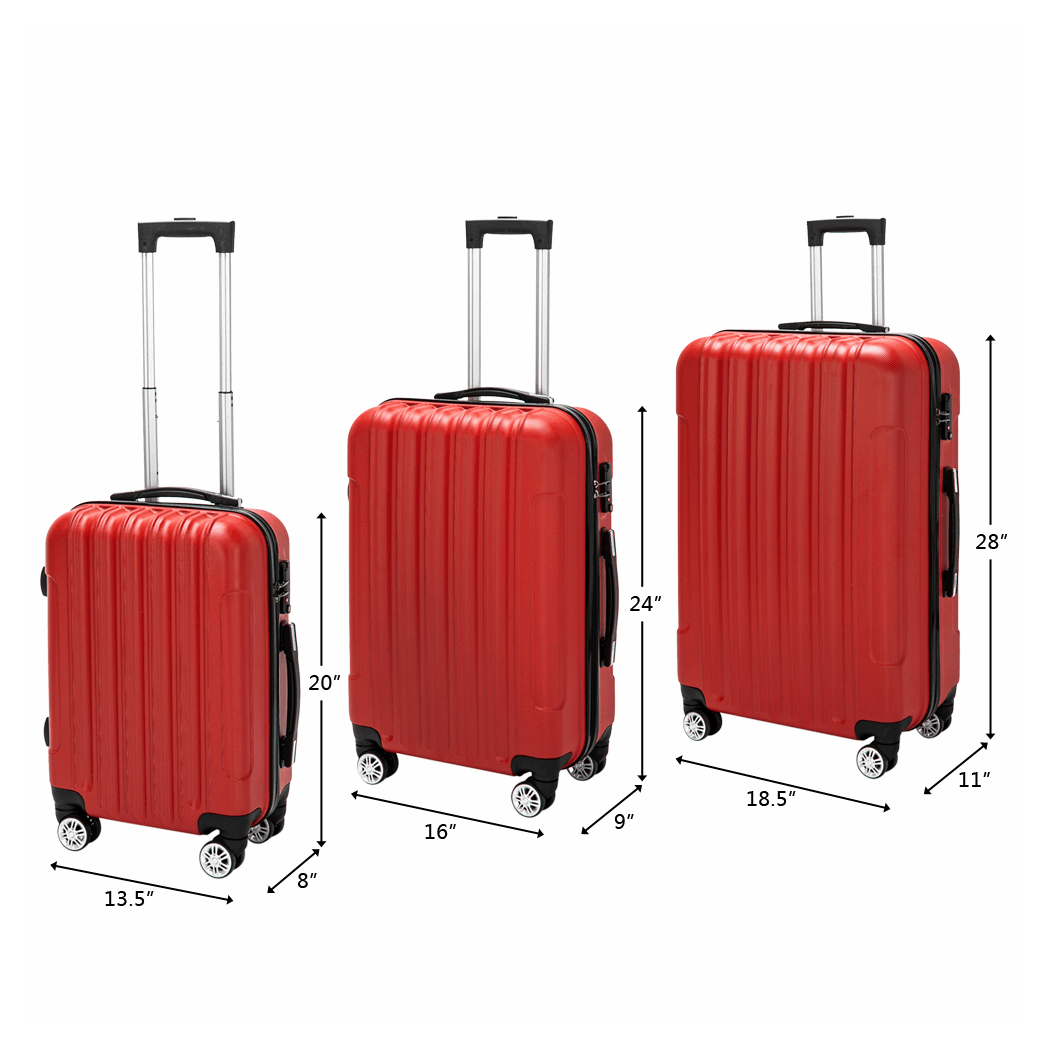 3 - in - 1 Multifunctional Red Luggage Set | Large Capacity Travel - My Web Bazaar