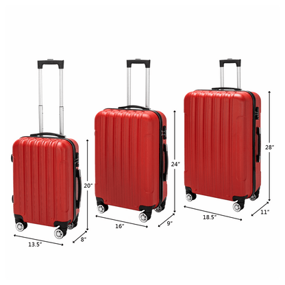3 - in - 1 Multifunctional Red Luggage Set | Large Capacity Travel - My Web Bazaar