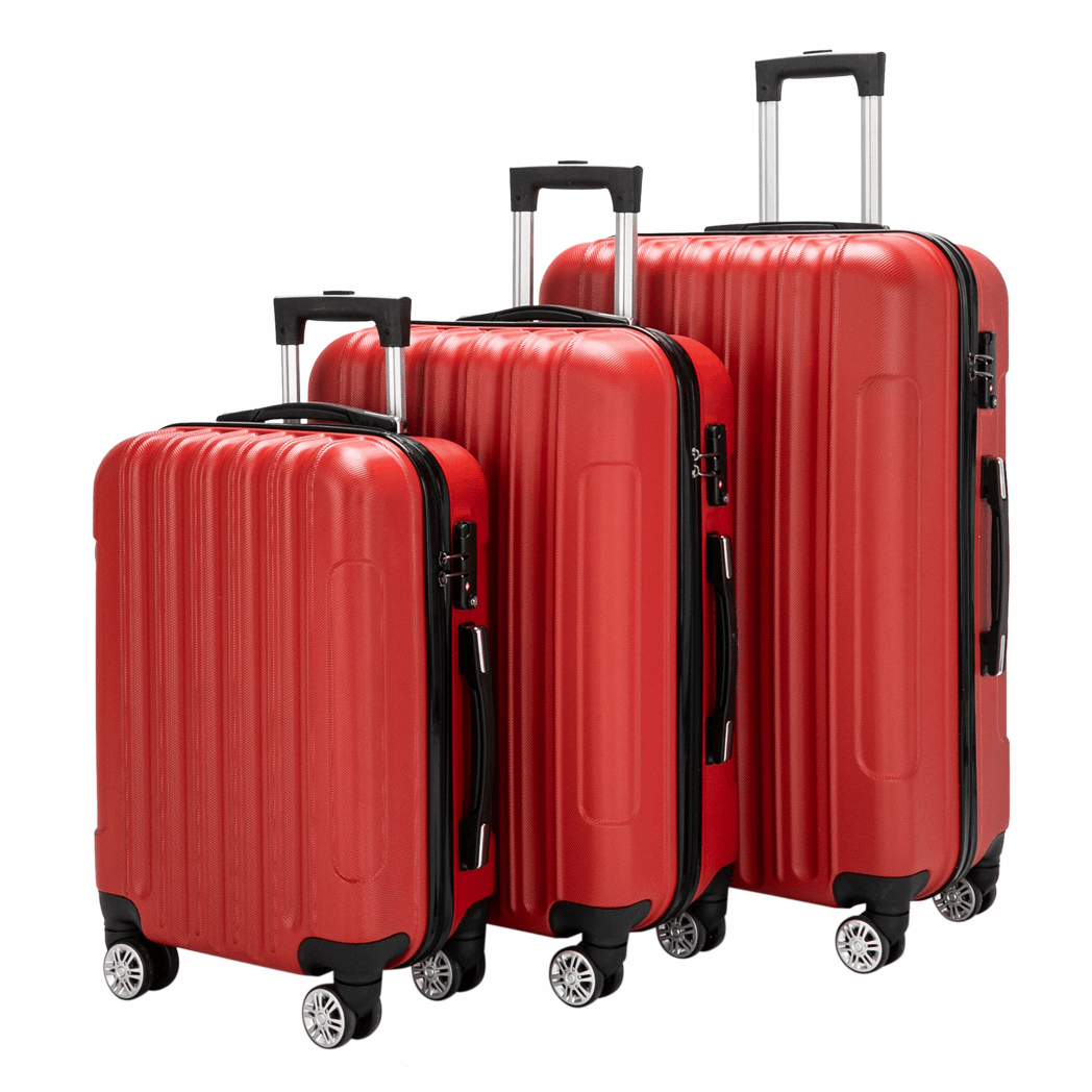 3 - in - 1 Multifunctional Red Luggage Set | Large Capacity Travel - My Web Bazaar