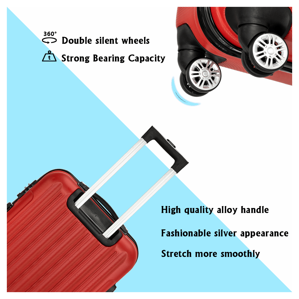 3 - in - 1 Multifunctional Red Luggage Set | Large Capacity Travel - My Web Bazaar