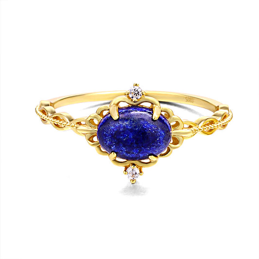 Lazuli Blue Ring Size 10 | Elegant Japanese Korean Jewelry Set