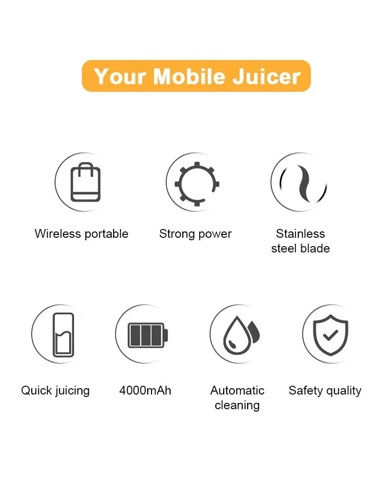 530ML Electric Portable Juicer | USB Rechargeable Mini Blender - My Web Bazaar