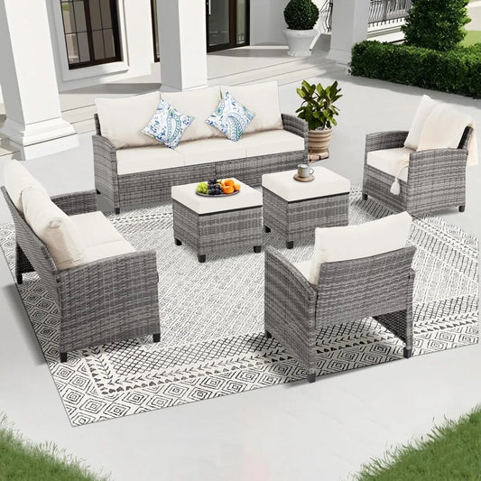 • 6-piece patio furniture sectional set
