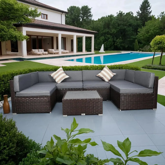 7-piece outdoor patio sectional set

