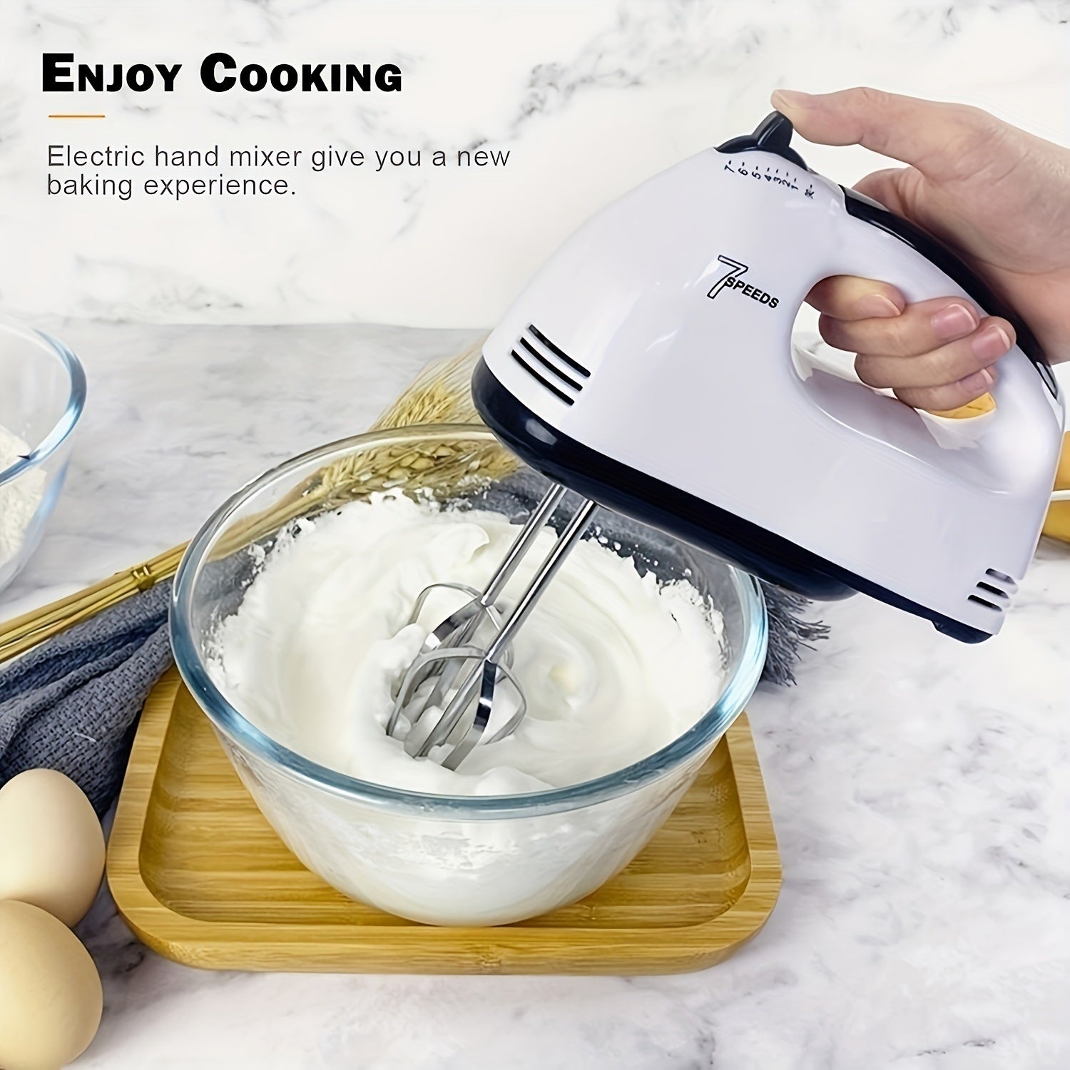 7 - Speed Electric Hand Mixer | Effortless Kitchen Mixing Aid - My Web Bazaar