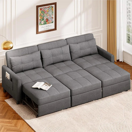 84-inch convertible sectional sofa with pull-out bed