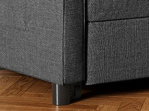 84" Convertible Sectional Sofa Bed – Pull-Out Sleeper Couch with Adjustable Backrest & Ottoman