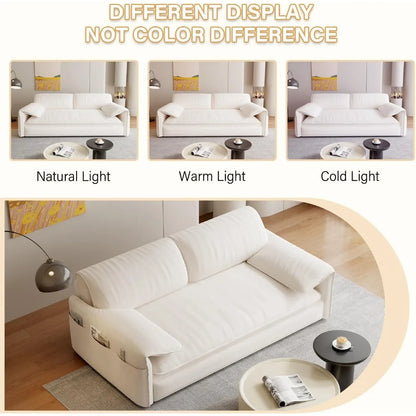 63.8" Queen Pull-Out Sofa Bed – 3-in-1 Convertible Velvet Loveseat with Storage