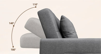 84" Convertible Sectional Sofa Bed – Pull-Out Sleeper Couch with Adjustable Backrest & Ottoman