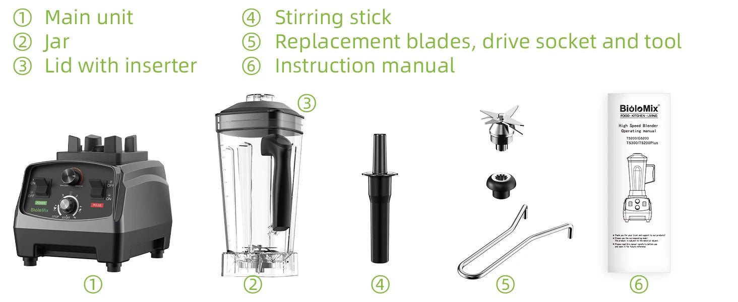 BioloMix 3HP 2200W Blender | Heavy Duty Juicer for Smoothies - My Web Bazaar