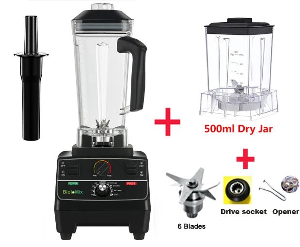 BioloMix BPA Free 2L Jar Blender | 2200W for Smoothies & More - My Web Bazaar
