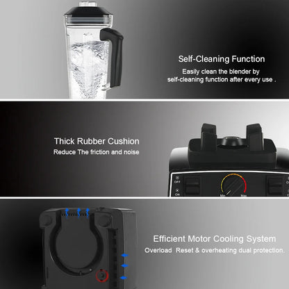 BioloMix BPA Free 2L Jar Blender | 2200W for Smoothies & More - My Web Bazaar