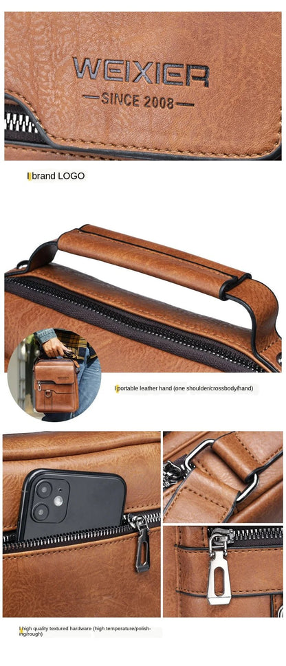 Brand Men Shoulder Bag for 9.7" iPad PU Leather Flaps Crossbody Bag - My Web Bazaar