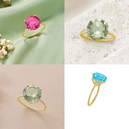 CANNER Green Apple Silver Rings | Elegant 18K Gold Minimalist - My Web Bazaar