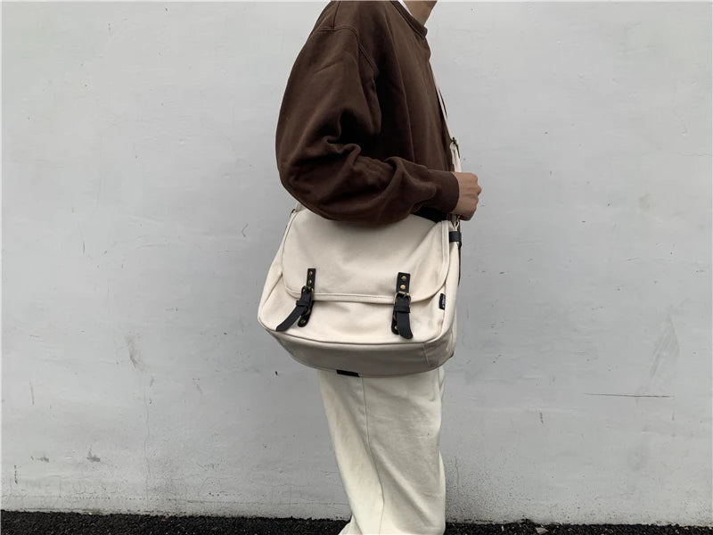 Causal Men‘s Bag Flap Buckle Shoulder Men Bag Japanese Teenager School Sling Man Streetwear Men Travel Cross Bags for Men - My Web Bazaar