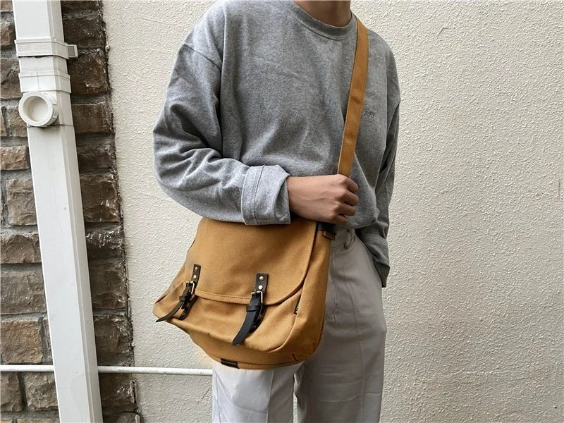 Causal Men‘s Bag Flap Buckle Shoulder Men Bag Japanese Teenager School Sling Man Streetwear Men Travel Cross Bags for Men - My Web Bazaar