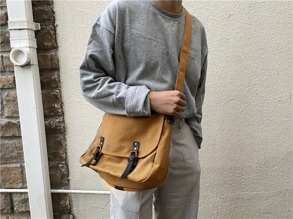 Causal Men‘s Bag Flap Buckle Shoulder Men Bag Japanese Teenager School Sling Man Streetwear Men Travel Cross Bags for Men - My Web Bazaar