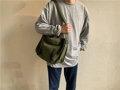 Causal Men‘s Bag Flap Buckle Shoulder Men Bag Japanese Teenager School Sling Man Streetwear Men Travel Cross Bags for Men - My Web Bazaar