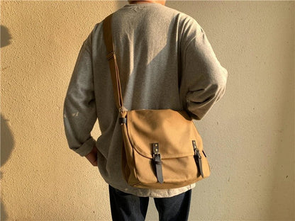 Causal Men‘s Bag Flap Buckle Shoulder Men Bag Japanese Teenager School Sling Man Streetwear Men Travel Cross Bags for Men - My Web Bazaar