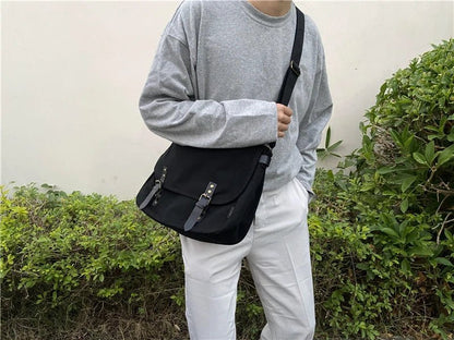 Causal Men‘s Bag Flap Buckle Shoulder Men Bag Japanese Teenager School Sling Man Streetwear Men Travel Cross Bags for Men - My Web Bazaar