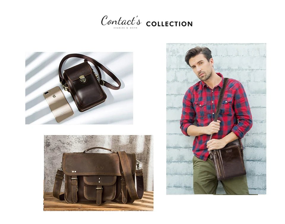 CONTACT'S Genuine Leather Male Clutch Handbag Wristlet Large Capacity Casual Wallet - My Web Bazaar