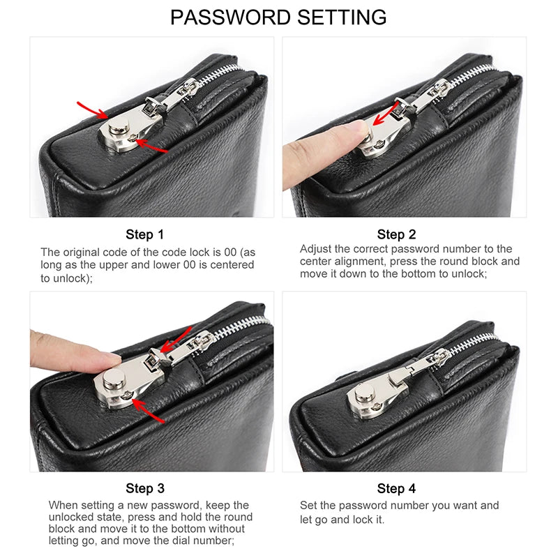 CONTACT'S Genuine Leather Male Clutch Handbag Wristlet Large Capacity Casual Wallet - My Web Bazaar
