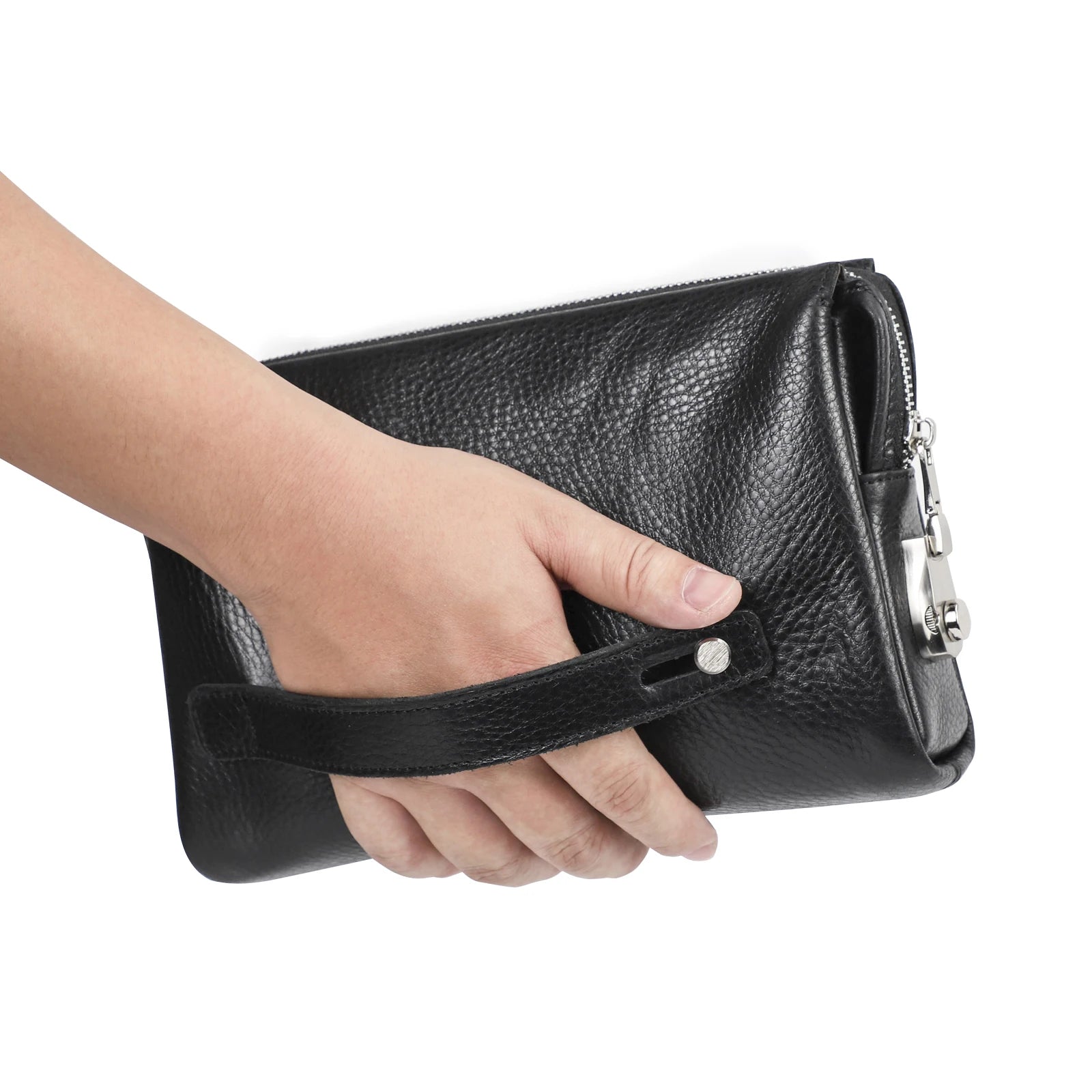 CONTACT'S Genuine Leather Male Clutch Handbag Wristlet Large Capacity Casual Wallet - My Web Bazaar