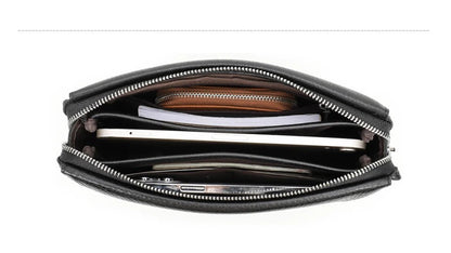 CONTACT'S Genuine Leather Male Clutch Handbag Wristlet Large Capacity Casual Wallet - My Web Bazaar