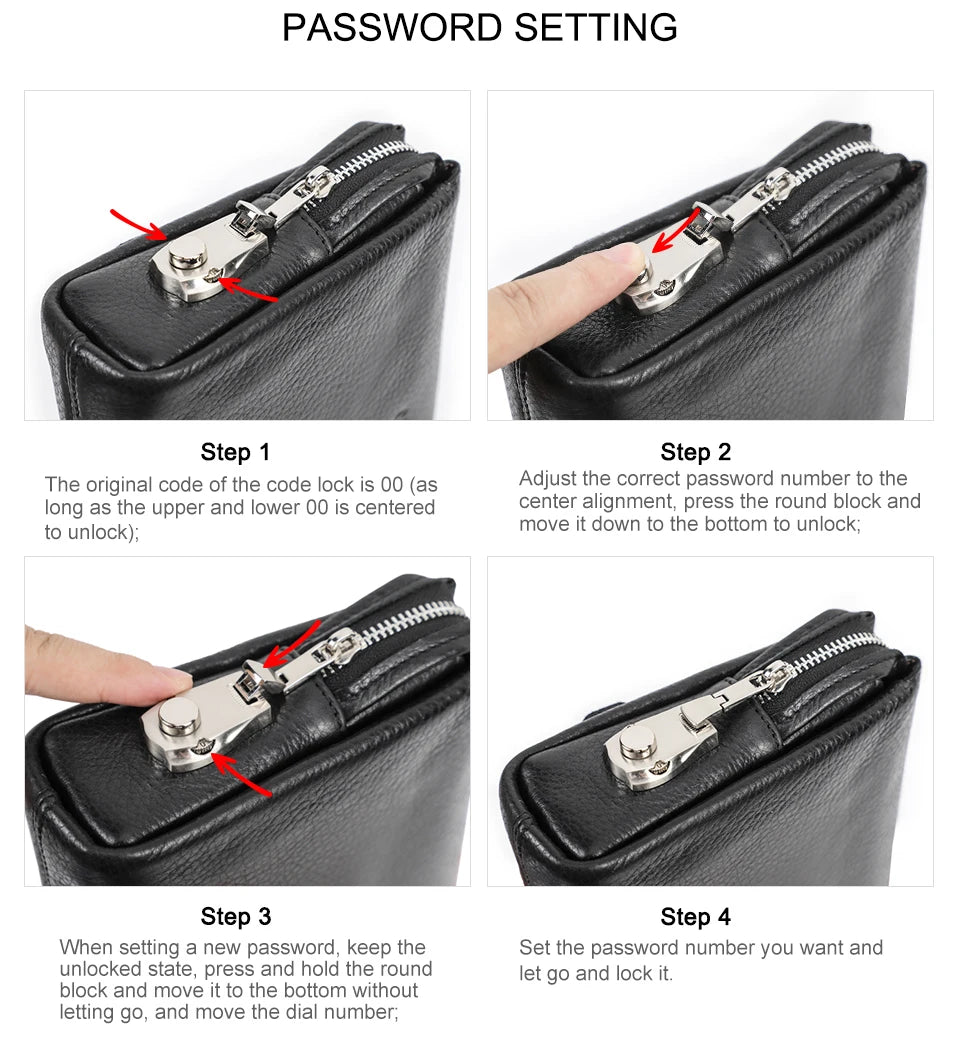 CONTACT'S Genuine Leather Male Clutch Handbag Wristlet Large Capacity Casual Wallet - My Web Bazaar