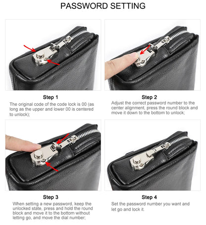 CONTACT'S Genuine Leather Male Clutch Handbag Wristlet Large Capacity Casual Wallet - My Web Bazaar