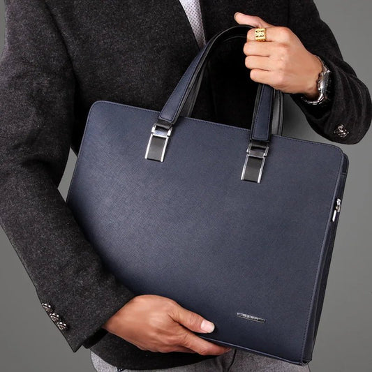 Durable PU Leather Men's Handbag Briefcase | Large Capacity - My Web Bazaar