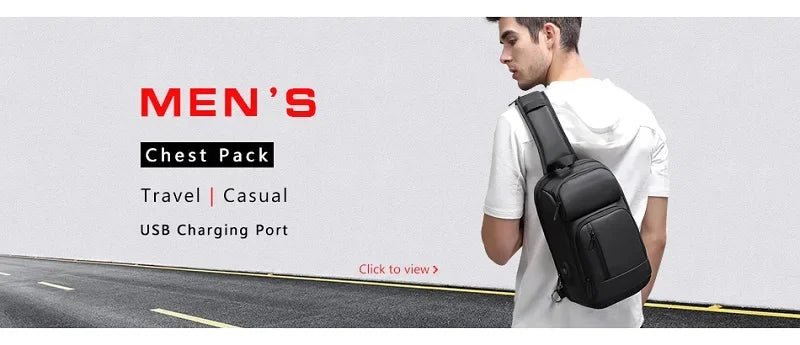 EURCOOL Messenger Bag for Men 9.7” iPad Chest Pocket Crossbody Waterproof Multi - Function Shoulder n1910 - My Web Bazaar