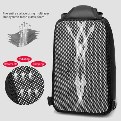 EURCOOL Messenger Bag for Men 9.7” iPad Chest Pocket Crossbody Waterproof Multi - Function Shoulder n1910 - My Web Bazaar
