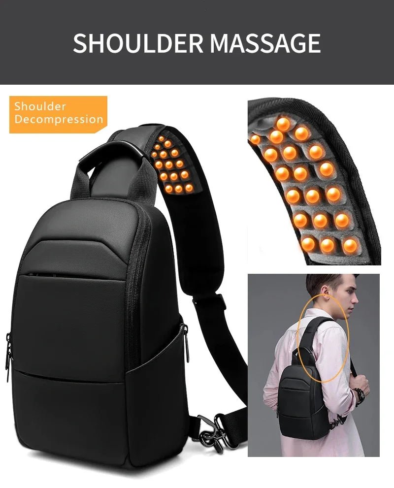 EURCOOL Messenger Bag for Men 9.7” iPad Chest Pocket Crossbody Waterproof Multi - Function Shoulder n1910 - My Web Bazaar