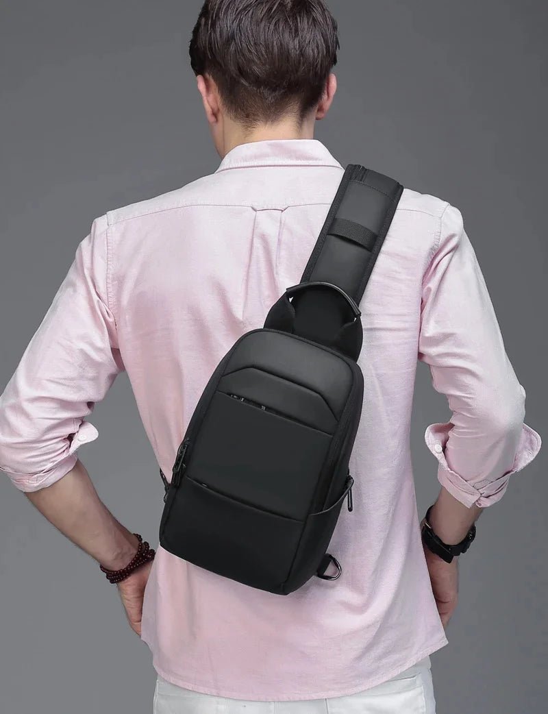 EURCOOL Messenger Bag for Men 9.7” iPad Chest Pocket Crossbody Waterproof Multi - Function Shoulder n1910 - My Web Bazaar