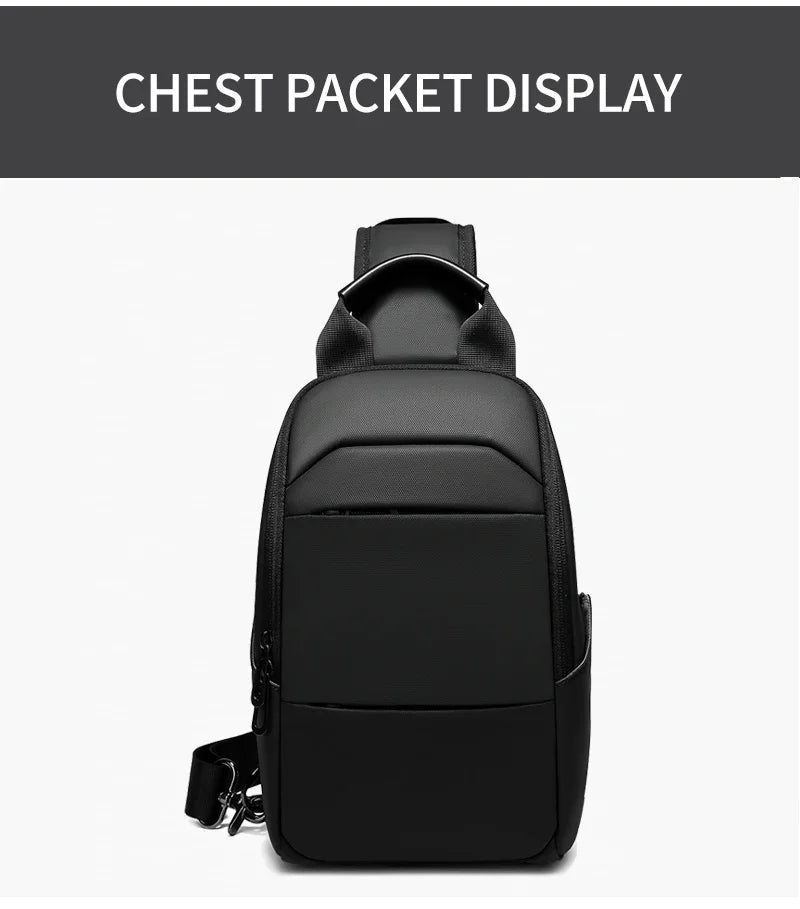 EURCOOL Messenger Bag for Men 9.7” iPad Chest Pocket Crossbody Waterproof Multi - Function Shoulder n1910 - My Web Bazaar