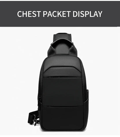 EURCOOL Messenger Bag for Men 9.7” iPad Chest Pocket Crossbody Waterproof Multi - Function Shoulder n1910 - My Web Bazaar