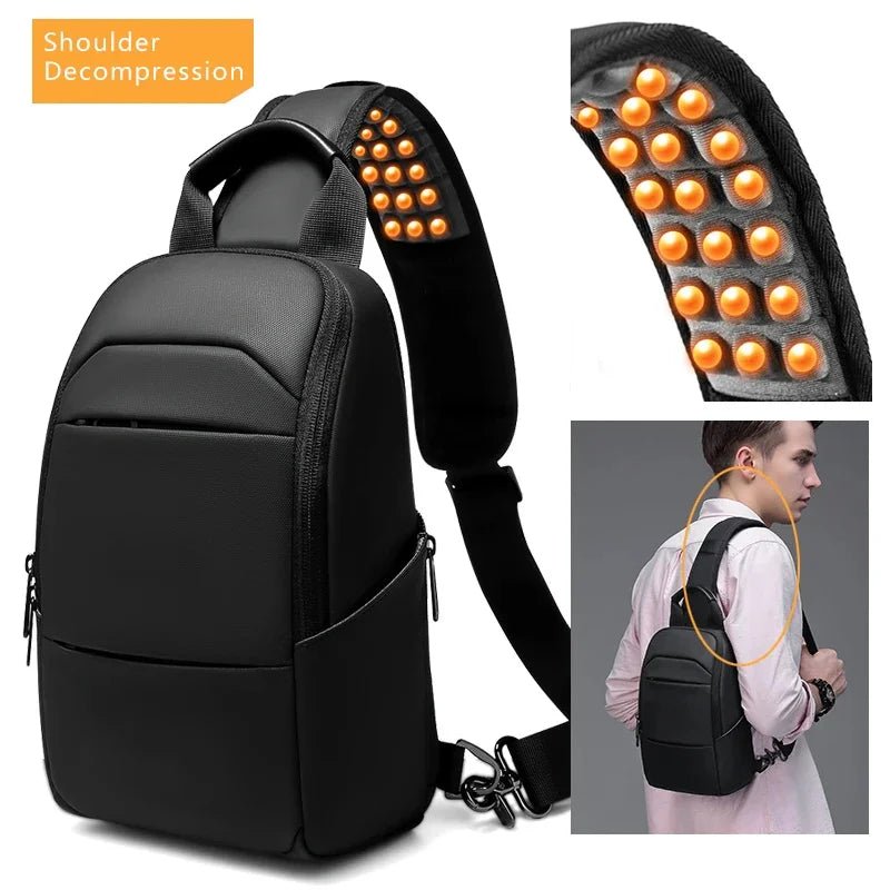 EURCOOL Messenger Bag for Men 9.7” iPad Chest Pocket Crossbody Waterproof Multi - Function Shoulder n1910 - My Web Bazaar