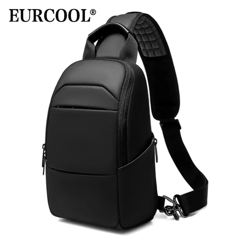 EURCOOL Messenger Bag for Men 9.7” iPad Chest Pocket Crossbody Waterproof Multi - Function Shoulder n1910 - My Web Bazaar