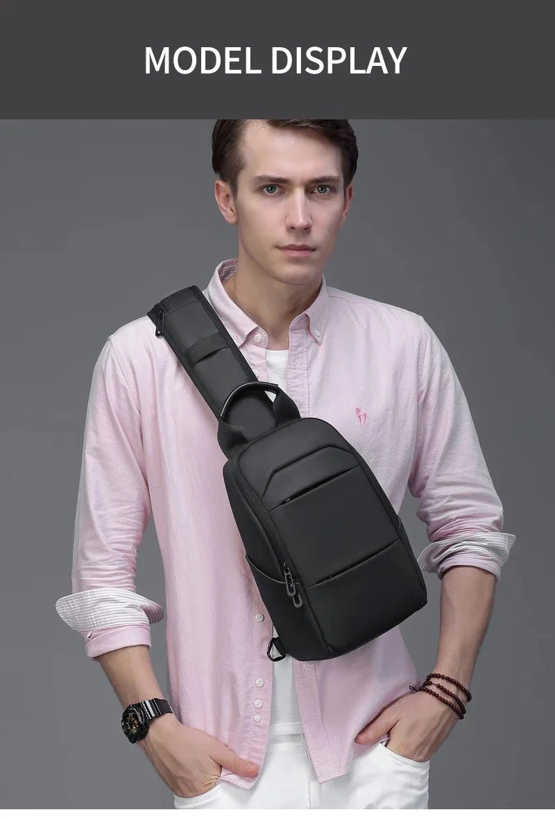 EURCOOL Messenger Bag for Men 9.7” iPad Chest Pocket Crossbody Waterproof Multi - Function Shoulder n1910 - My Web Bazaar